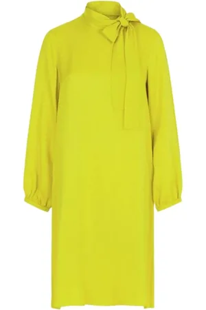 Carolina Herrera Short Dresses, female, , L, Silk Jacquard Straight Dress with Bow Design