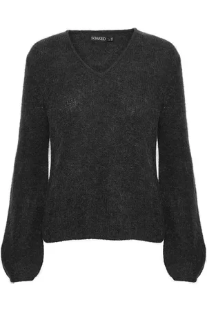 Soaked in Luxury V-Neck Jumper with Puff Sleeves