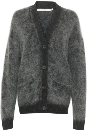Gestuz Cardigans, female, , L, Soft Knit Cardigan Charcoal Melange