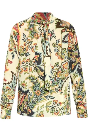 Etro Blouses, female, , S, Botanical Print Scarf Collar Shirt