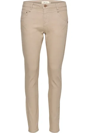 Cream Skinny Jeans, female, , W34 L32, Twill Jeans - Shape F Feather Gray