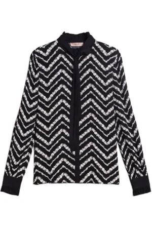 Twin-Set Blouses, female, , S, Floral Chevron Blouse