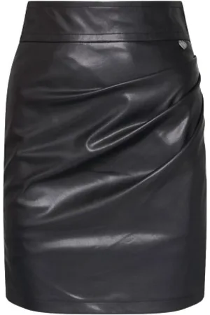 Twin-Set Draped Faux Leather Skirt