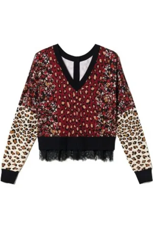 Twin-Set Blouses, female, , XL, Leopard Floral Cardigan Set