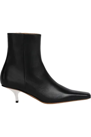 Marni Silver Stiletto Heel Leather Boots