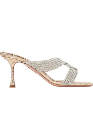 Aquazzura Metallic Mules with Gasmid Detailing