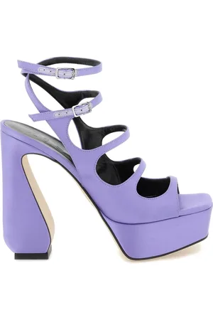 Sergio Rossi Silk Sandals with Adjustable Straps and Sculpted Heel