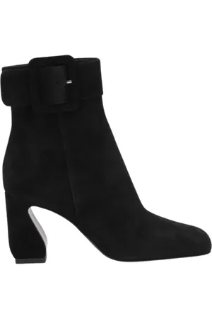 Sergio Rossi Red Ankle Boots with Buckle