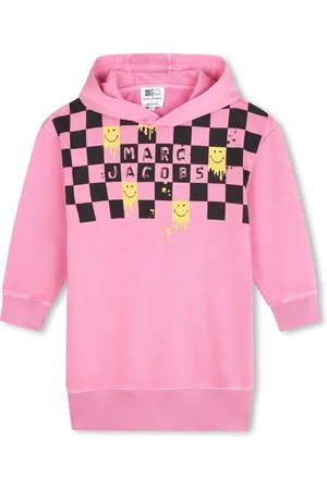 Marc Jacobs Sweatshirts, female, , 6 Y, Fuchsia Check Hooded Sweatshirt