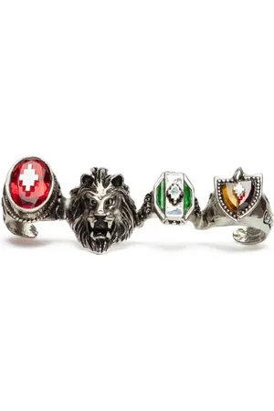 MARCELO BURLON Rings, male, , ONE SIZE, Metallic Ring with Unique Design