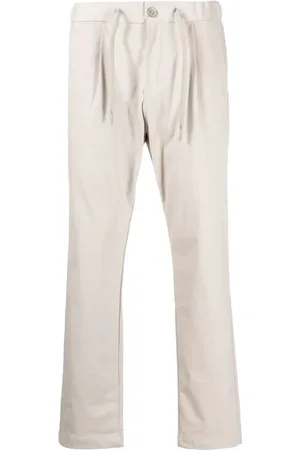 HERNO Straight Trousers, male, , L, Soft Suede Microfiber Drawstring Trousers