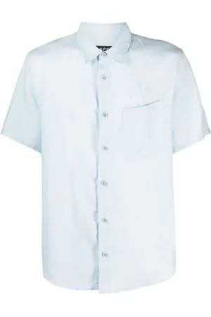 A.P.C. Short Sleeve Shirts, male, , M, Linen Short Sleeve Shirt