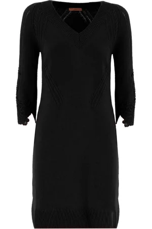 ERMANNO SCERVINO Wool Midi Dress with Floral Lace