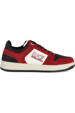 EA7 Sneakers, male, , 10 UK, Leather Trainers with Logo Print