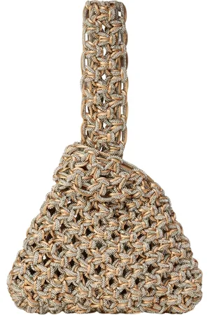 Hibourama Handbags, female, , ONE SIZE, Golden Shadow Satin Knot Clutch