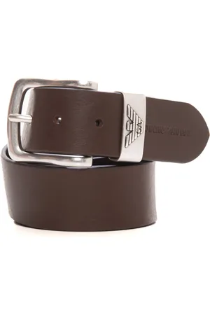 Emporio Armani Belts, male, , 105 CM, Italian Leather Logo Buckle Belt