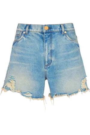 Balmain Denim Shorts, female, , S, Denim Shorts with Embroidered Logo