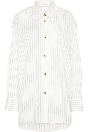 Khaite Vertical Stripe Poplin Shirt