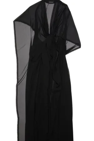 Balenciaga Midi Dresses, female, , M, Layered V-neck Midi Dress