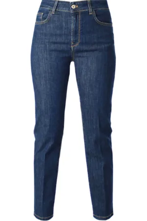 Kocca Dark Denim Trousers with Highlighted Stitching
