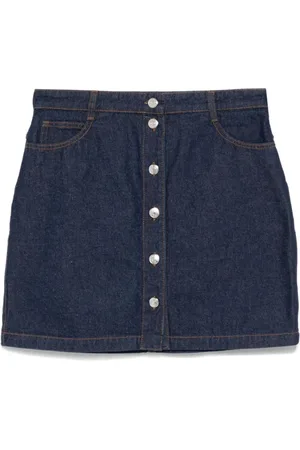 Maison Kitsuné Denim Skirts, female, , W28, Denim Skirt with Fox Motif