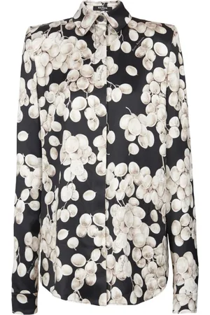 Balmain Shirts, female, , S, Raisin Print Button-Up Top