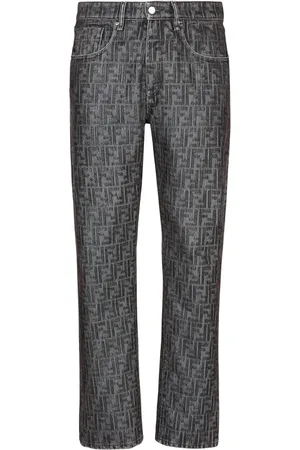 Fendi Straight Jeans, male, , W31, Grey Denim Straight-line Trousers
