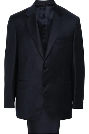 CANALI Single Breasted Suits, male, , M, Classic Wool Suit with Two Buttons