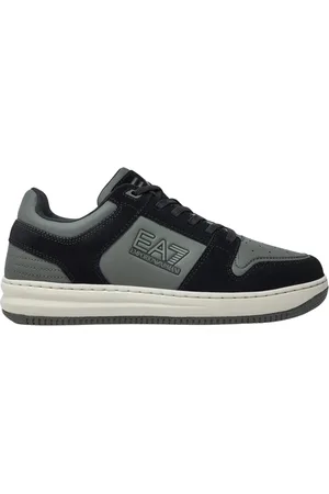 EA7 Sneakers, male, , 6 2/3 UK, Leather Trainers with Side Logo