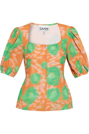 Ganni Top with Short Sleeves