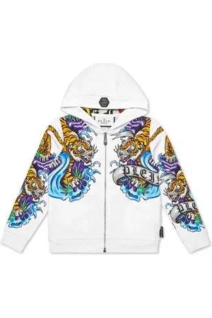 Philipp Plein Sweatshirts, unisex, , 16 Y, White Hoodie