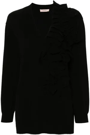 Twin-Set V-neck Knitwear, female, , S, Knit Ruffled V-Neck Dress