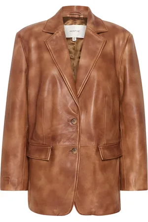 Gestuz Leather Jackets, female, , M/L, Faded Effect Leather Jacket