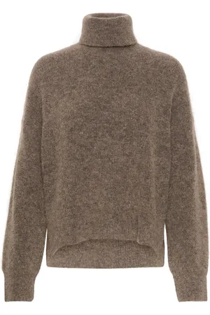 Gestuz Turtlenecks, female, , 2XS, Alphagz Rollneck Jumper Dark Sand Melange