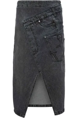 J.W.Anderson Denim Skirts, female, , S, Grey Denim Wrap Skirt