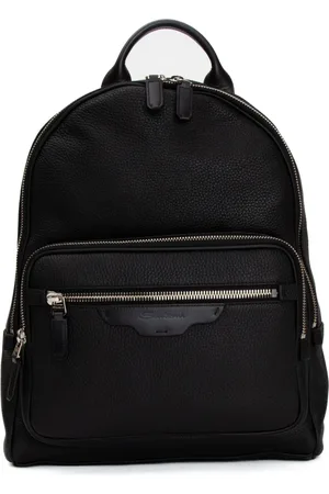 santoni Backpacks, female, , ONE SIZE, Leather Backpack with Multiple Pockets