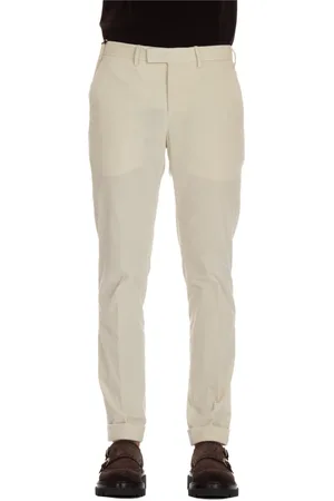 PT Torino Slim-fit Trousers, male, , 2XL, Cream Tailored Trousers Zip Closure