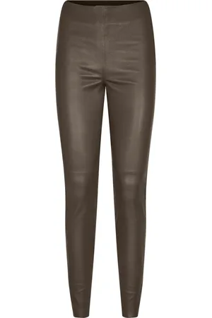 Mos Mosh Stretch Leather Leggings - Mmlucia Skind 156940 Slate