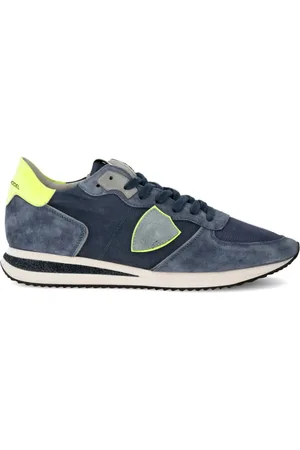 Philippe model Sneakers, male, , 12 UK, Neon Denim Low Top Trainers