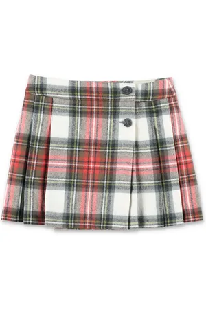 BONPOINT Skirts, female, , 8 Y, Coquelicot Tartan Pleated Mini Skirt