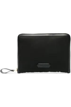Tom Ford Wallets & Cardholders, male, , ONE SIZE, Leather Logo Patch Clutch Bag