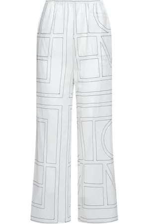 Totême Wide Trousers, female, , XS, Monogram Print Pajama Trousers