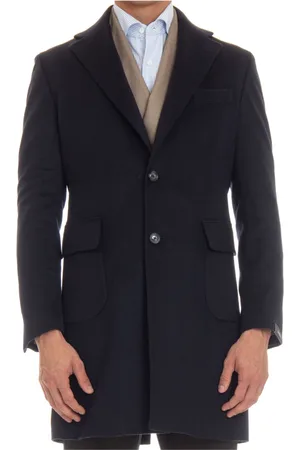 BARBA Single-Breasted Coats, male, , 2XL, Cashmere Coat with Revers