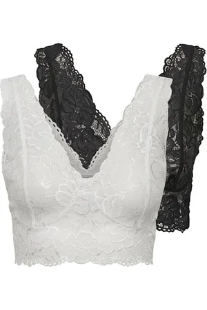 Cream Sleeveless Tops, female, , 2XL, Lace Top 2 Pack -White