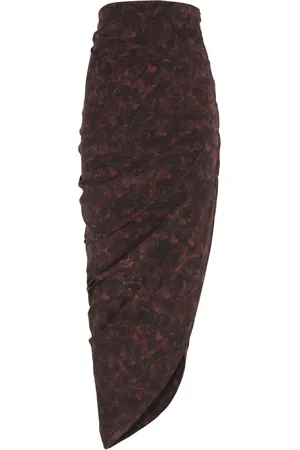 Cortana Midi Skirts, female, , L, Silk Wrap Skirt with Mata Print