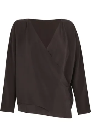 Cortana Blouses, female, , XL, Silk Crossed Blouse Graphite