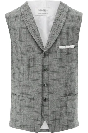 Carl Gross Suit Vests, male, , M, Wicklow Gilets in Grey
