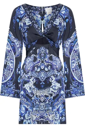 Camilla Twist Front Silk Short Dress