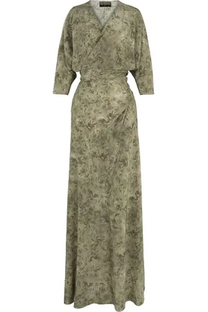 Cortana Wrap Dresses, female, , XL, Silk Herba Print Crossed Dress