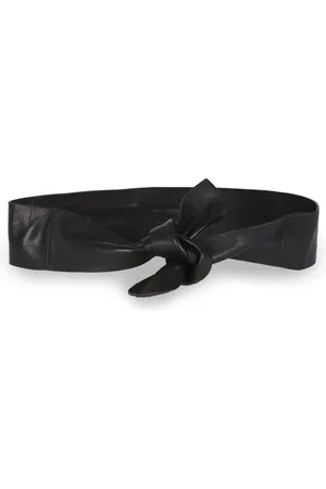 Cortana Belts, female, , S, Leather Wide Belt with Leaf-Shaped Finish